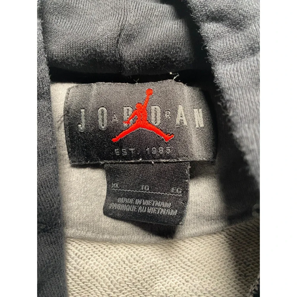 Jordan Mens Heather Grey Wrap Around Graphic Pullover Hoodie DA7186-091 XL